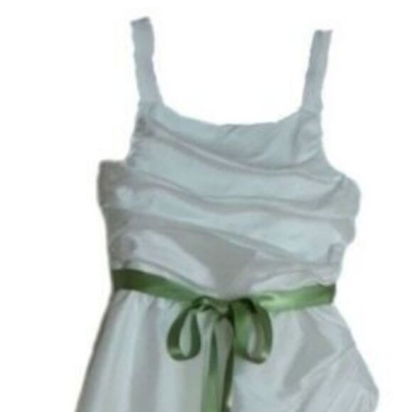 Rosebuds Flowergirl Dress Removable Sage Green Sash Sz 6 - Picture 8 of 12